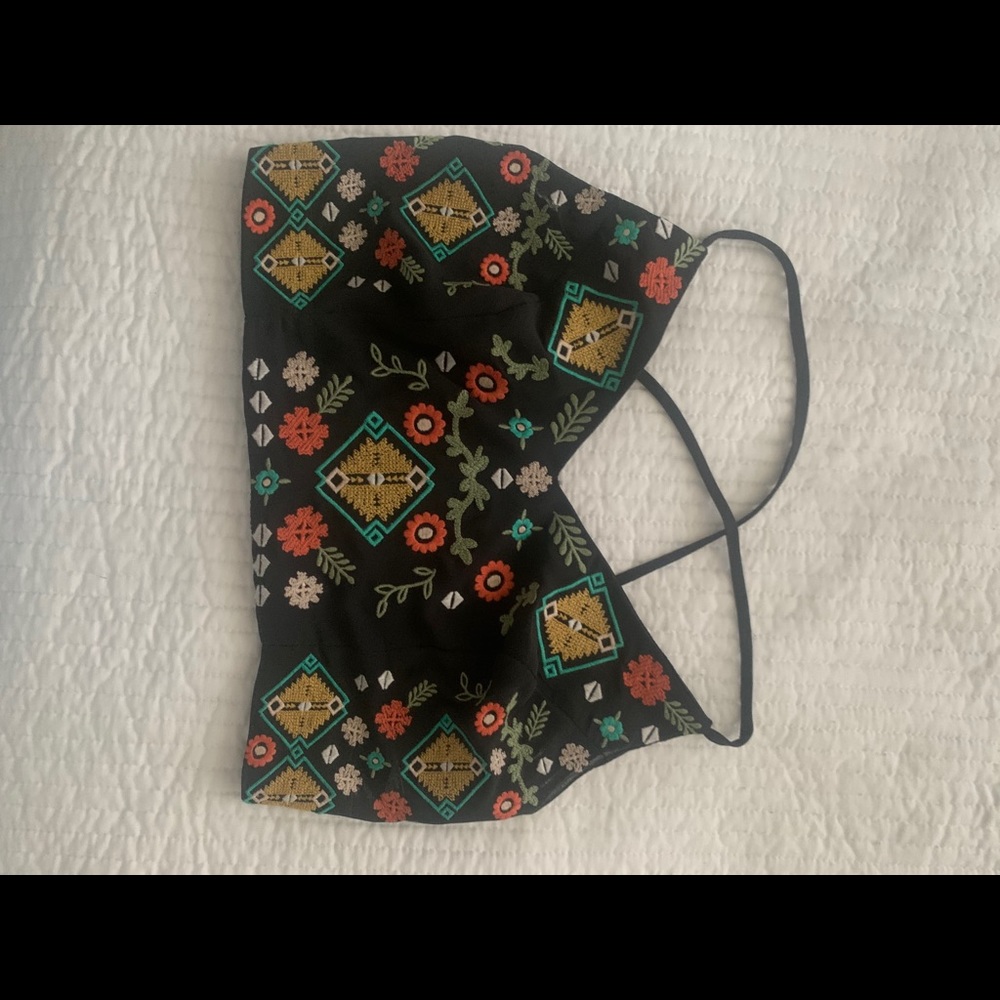 Embroidered crop top